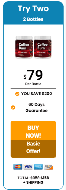 coffee burn 2 bottles price