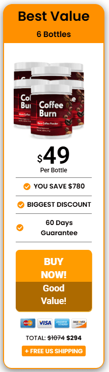 coffee burn 6 bottles price